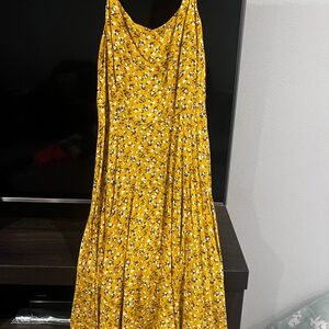 Old Navy Yellow Floral Midi Dress
